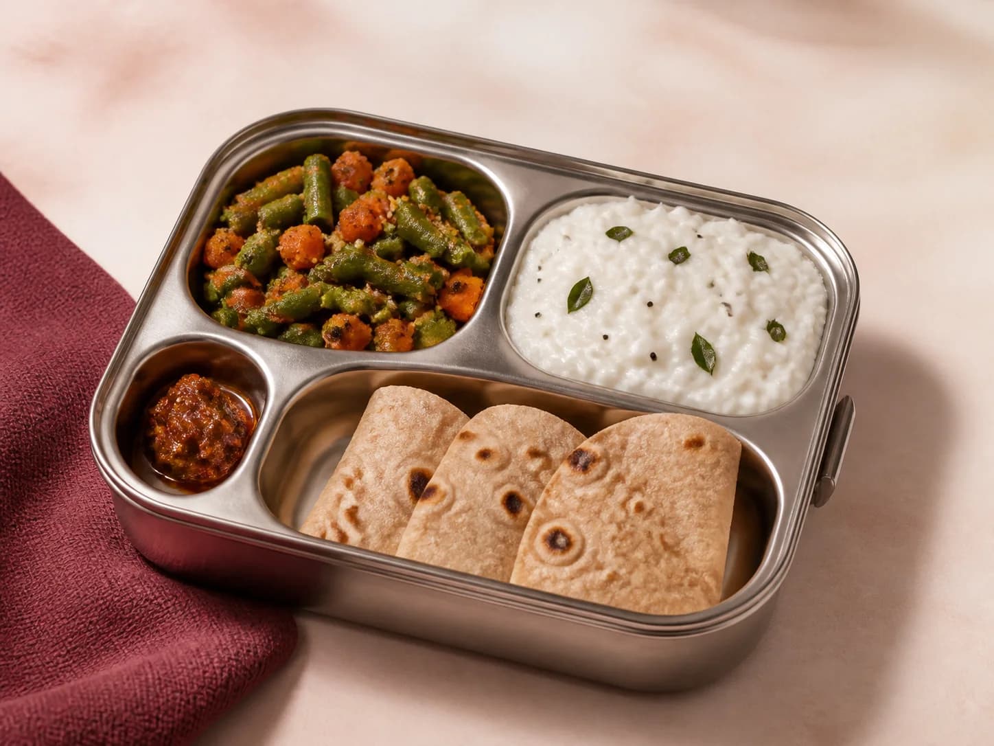 Everyday Meal vegetarian tiffin meal format